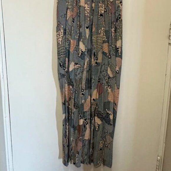 Blue and Pastel Patterned Long Dress - Picture 5 of 7